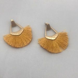 Metal and thread earrings